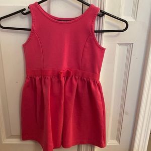 Hot pink sleeveless polo a line dress with bow